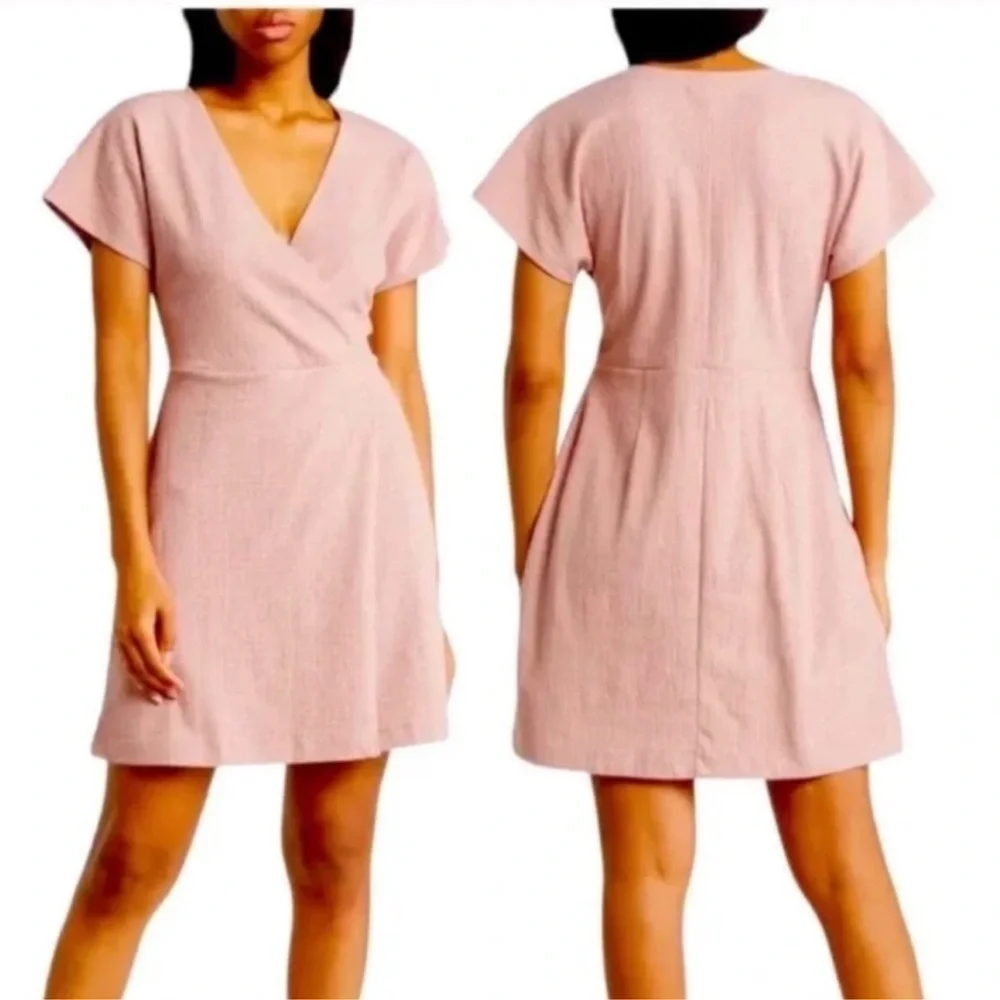 Madewell Cross‎ Front Flutter Sleeve Minidress in Pink